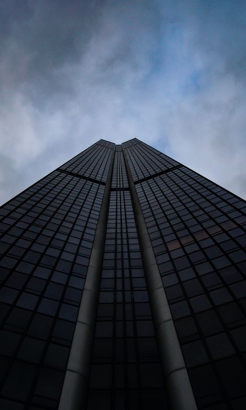 480x800 Wallpaper skyscraper, building, architecture, sky, bottom view
