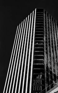 Preview wallpaper skyscraper, building, architecture, dark, bw