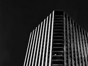Preview wallpaper skyscraper, building, architecture, dark, bw