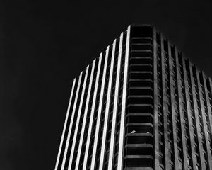 Preview wallpaper skyscraper, building, architecture, dark, bw