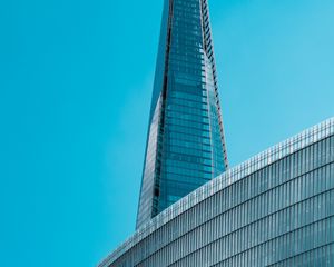 Preview wallpaper skyscraper, building, architecture, facade, blue