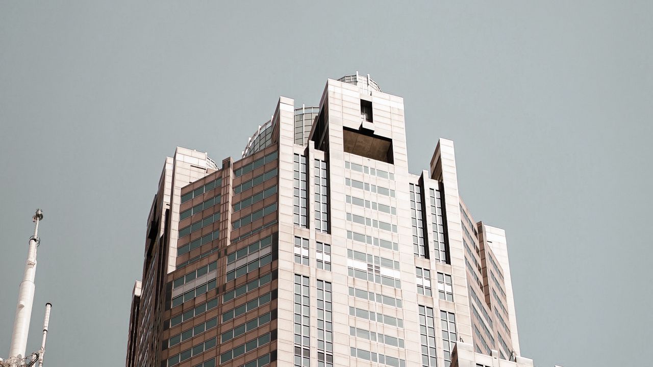 Wallpaper skyscraper, building, architecture, brown, modern