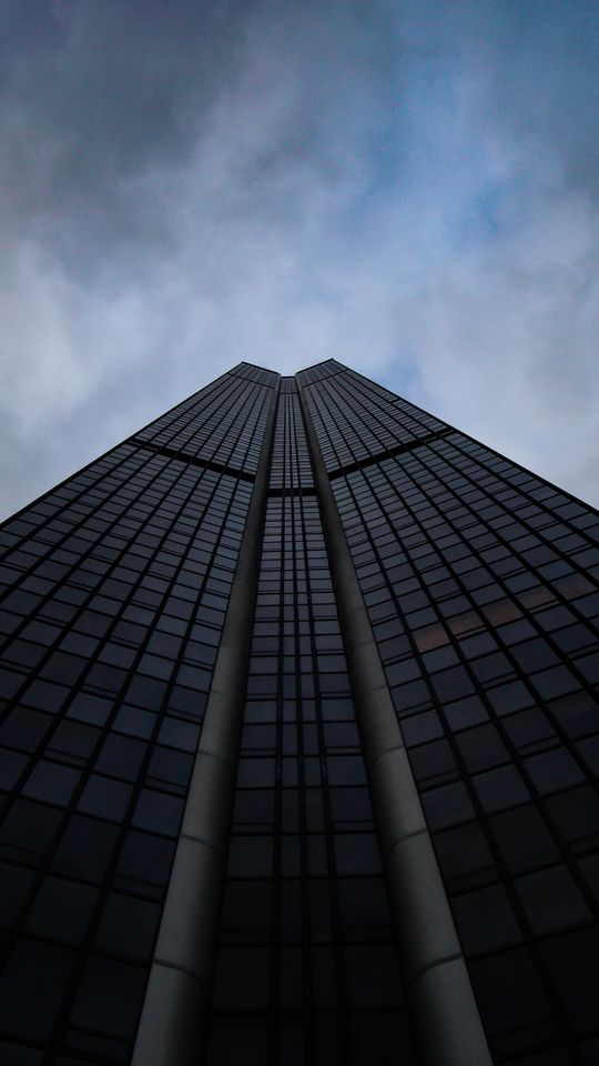 540x960 Wallpaper skyscraper, building, architecture, sky, bottom view