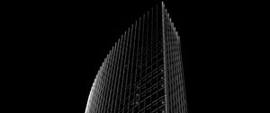 Preview wallpaper skyscraper, building, black and white, minimalism, architecture, facade