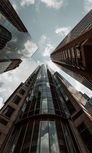 Preview wallpaper skyscraper, building, bottom view, facade