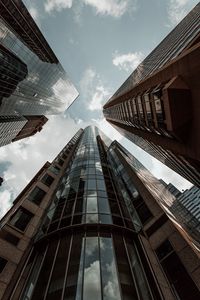 Preview wallpaper skyscraper, building, bottom view, facade