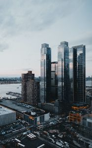 Preview wallpaper skyscraper, building, city, road