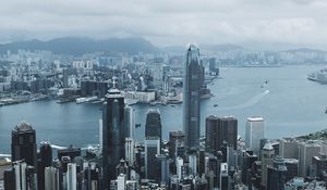 Preview wallpaper skyscraper, building, city, architecture, coast