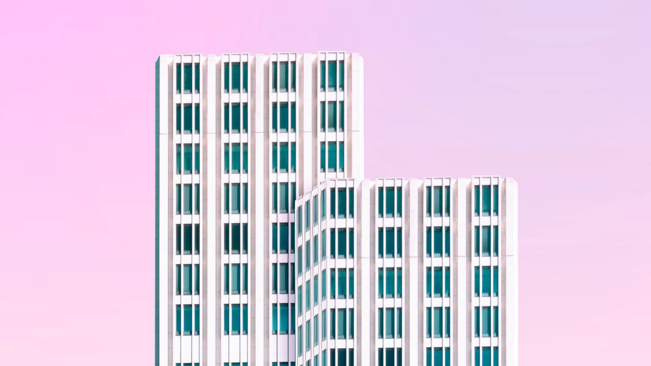 Wallpaper skyscraper, building, facade, minimalism