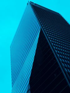 Preview wallpaper skyscraper, building, facade, architecture, minimalism, blue