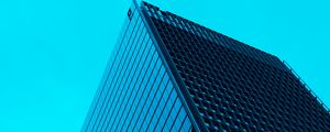 Preview wallpaper skyscraper, building, facade, architecture, minimalism, blue