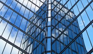 Preview wallpaper skyscraper, building, facade, glass, reflection