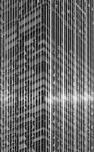 Preview wallpaper skyscraper, building, facade, architecture, glare, black and white