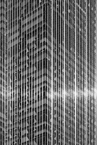 Preview wallpaper skyscraper, building, facade, architecture, glare, black and white