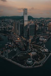 Preview wallpaper skyscraper, buildings, architecture, coast, road