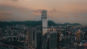Preview wallpaper skyscraper, buildings, architecture, coast, road