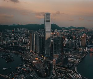 Preview wallpaper skyscraper, buildings, architecture, coast, road