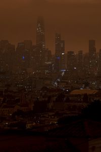 Preview wallpaper skyscraper, buildings, architecture, night, lights