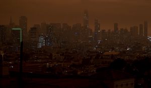 Preview wallpaper skyscraper, buildings, architecture, night, lights