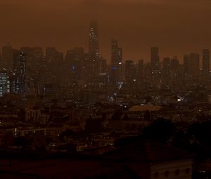 Preview wallpaper skyscraper, buildings, architecture, night, lights