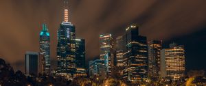 Preview wallpaper skyscraper, buildings, architecture, lights, night