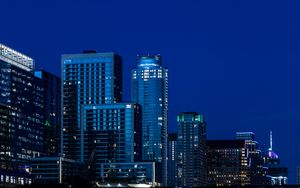 Preview wallpaper skyscraper, buildings, city, lights, architecture