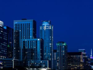 Preview wallpaper skyscraper, buildings, city, lights, architecture