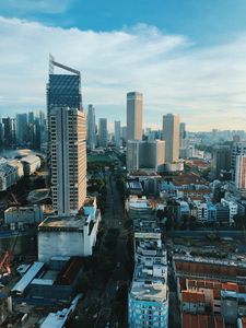 Preview wallpaper skyscraper, buildings, city, road, architecture