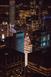 Preview wallpaper skyscraper, buildings, lights, night, city