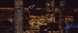 Preview wallpaper skyscraper, buildings, lights, night, city