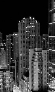Preview wallpaper skyscraper, city, black white