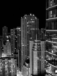 Preview wallpaper skyscraper, city, black white