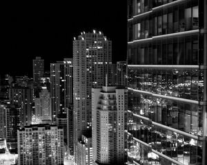 Preview wallpaper skyscraper, city, black white