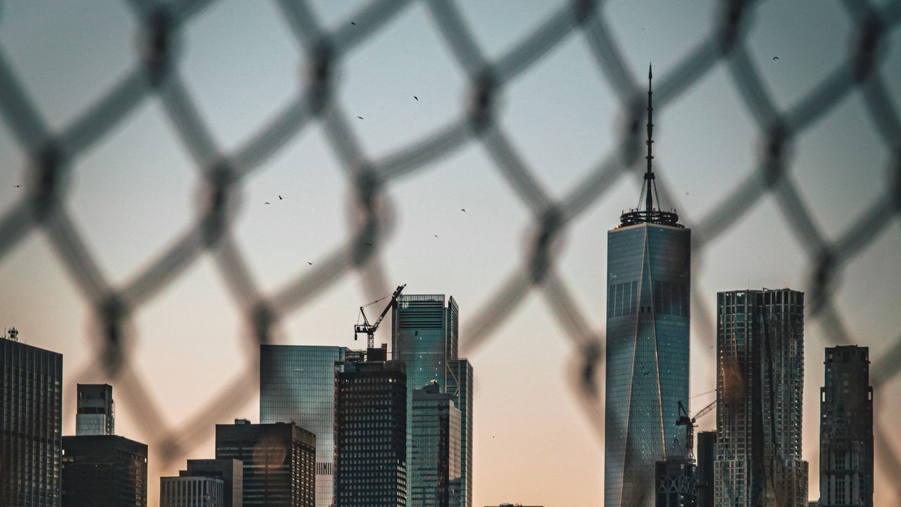 Wallpaper skyscraper, city, building, architecture, lattice