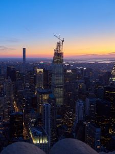 Preview wallpaper skyscraper, city, buildings, architecture, sunset