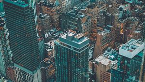 Preview wallpaper skyscraper, city, buildings, aerial view