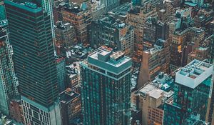 Preview wallpaper skyscraper, city, buildings, aerial view