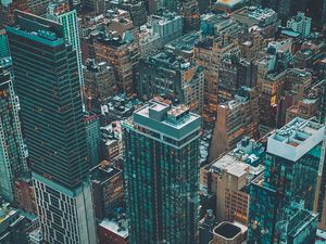 Preview wallpaper skyscraper, city, buildings, aerial view