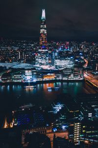 Preview wallpaper skyscraper, city, lights, buildings, night
