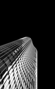 Preview wallpaper skyscraper, facade, bw, building, architecture, minimalism