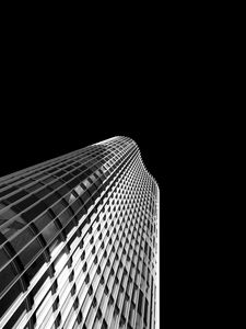 Preview wallpaper skyscraper, facade, bw, building, architecture, minimalism