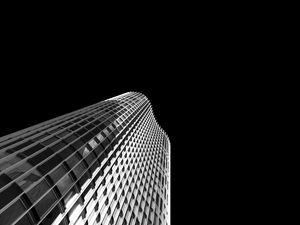 Preview wallpaper skyscraper, facade, bw, building, architecture, minimalism