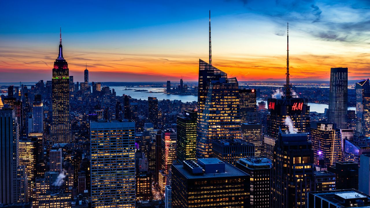 Wallpaper skyscraper, night city, architecture, building, tower