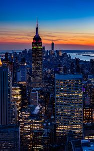 Preview wallpaper skyscraper, night city, architecture, building, tower