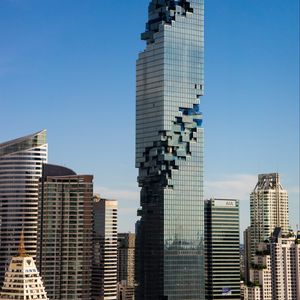 Preview wallpaper skyscraper, relief, construction, buildings, city