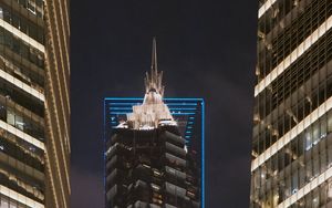 Preview wallpaper skyscraper, tower, buildings, city, night