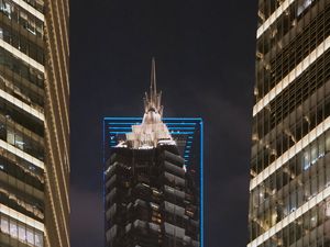 Preview wallpaper skyscraper, tower, buildings, city, night