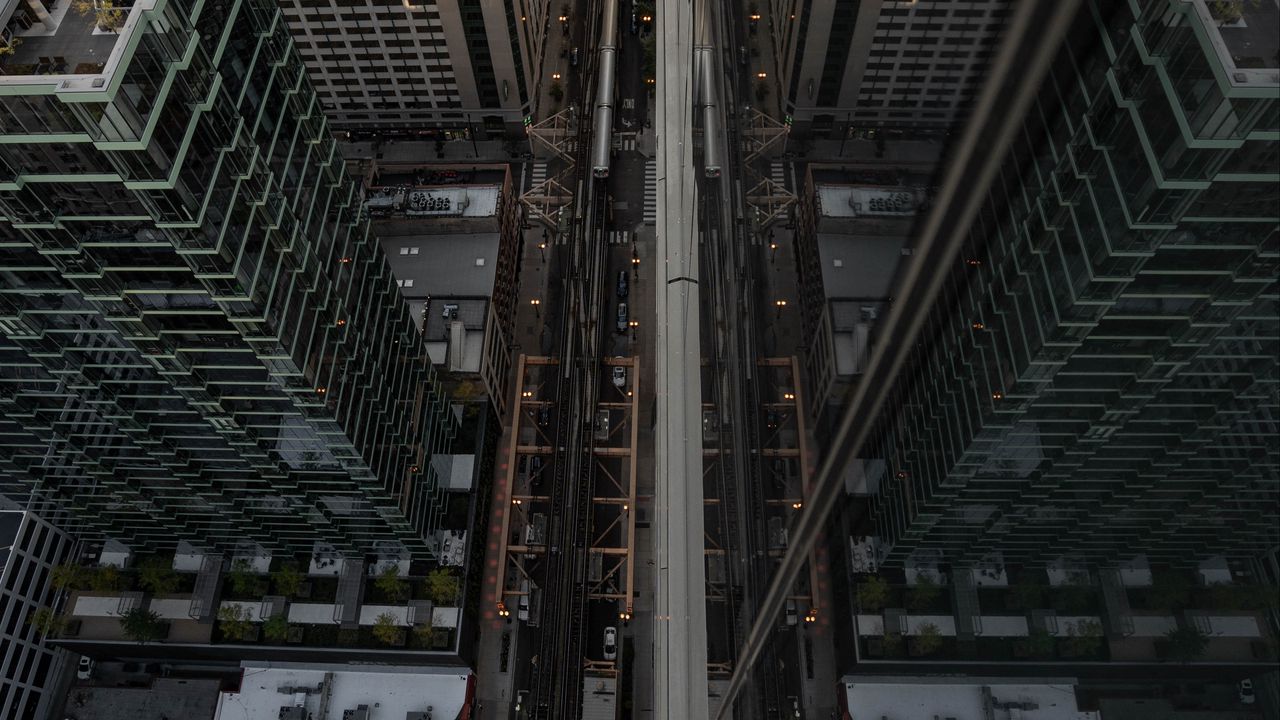 Wallpaper skyscrapers, aerial view, architecture, buildings, city