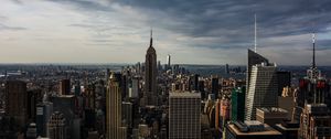 Preview wallpaper skyscrapers, aerial view, architecture, buildings, manhattan, new york, usa