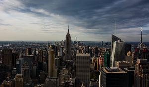 Preview wallpaper skyscrapers, aerial view, architecture, buildings, manhattan, new york, usa